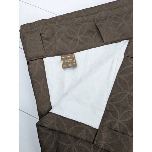 Fieldcrest Luxury Dark Brown Light-Filtering Curtain 50x84 Set of 2 Panels - Picture 3 of 5